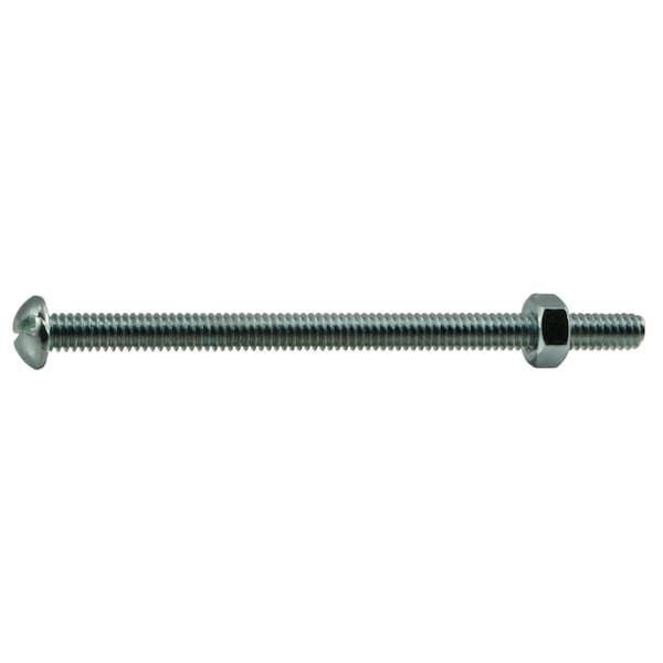 Midwest Fastener 1/4"-20 x 4 in Slotted Round Machine Screw, Zinc Plated Steel, 10 PK 60124 - main